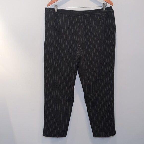 Peter Nygard Petites Cropped Pinstriped Pants Trousers Suiting Office 14P - Picture 6 of 11